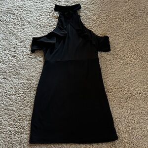 Express Black Cold Shoulder keyhole neck Mini Dress